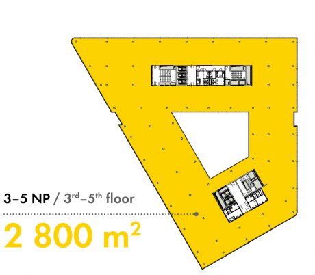 3.-5. NP / 3rd-5th floor - 2 800 m2